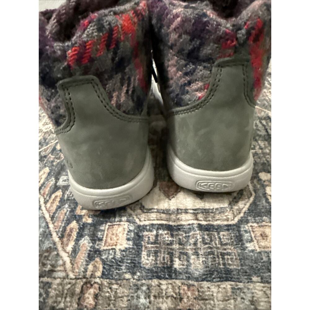 KEEN = Elena Women's Gray Leather & Plaid Insulated Mid Top Boots Hiking 5.5 New - Picture 4 of 6